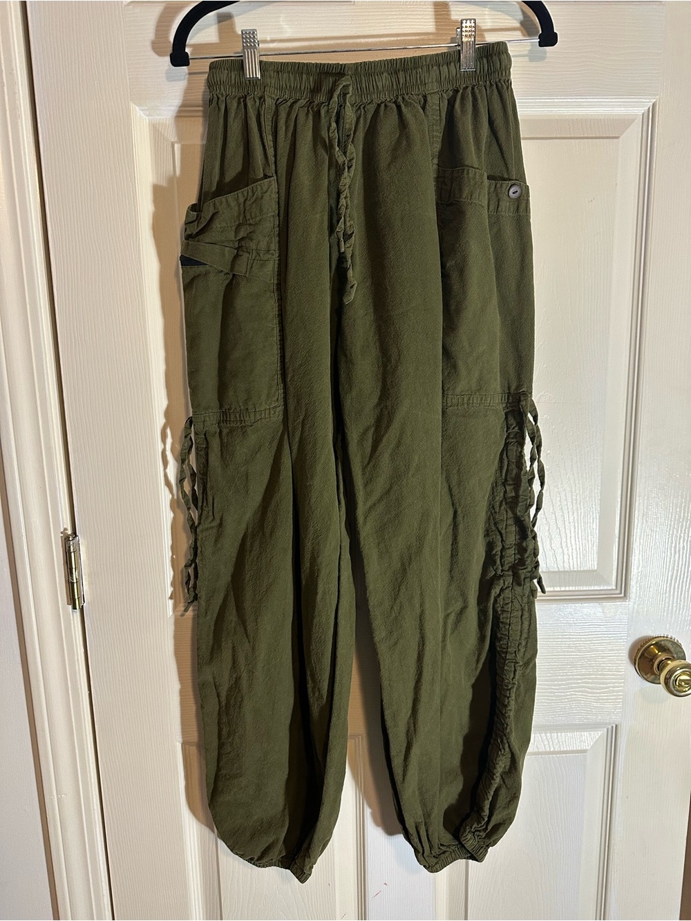 Olive Green Utility Cargo Joggers for Women